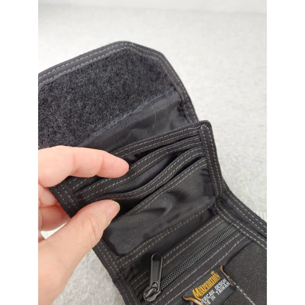 Maxpedition C.M.C. Wallet 0253B Black Hook Loop Tough Nylon Dollar Bills Holder